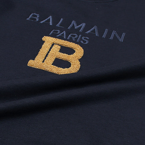Balmain Towel Embroidered Navy Sweatshirt